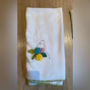 Hand made fleece blanket.